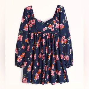 Abercrombie Long-Sleeve Babydoll Mini Dress